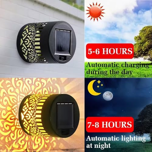 Uniqus 2Pack Solar Mandala Projector Wall Lights Colorful Decorative Waterproof Metal Mandala 2Pack