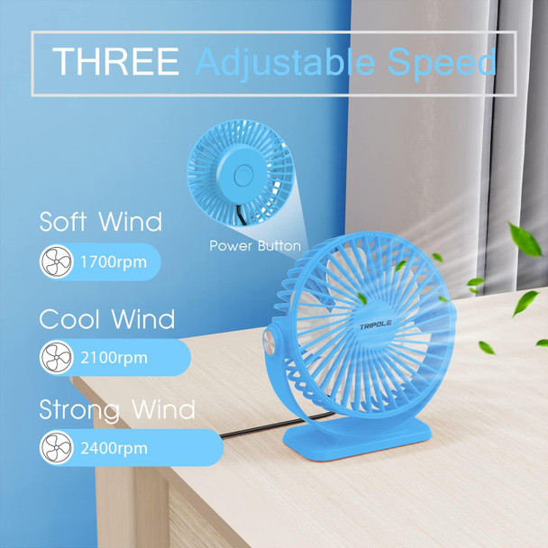 Tripole Usb Powered Desk Fan Small Personal Fan 3 Speeds Strong Airflow Mini Fan 360°Rotation Portable Fan 5.1 Inch Table Fan Tripole Usb Powered Desk Fan Small Personal Fan 3 Speeds Strong Airflow Mini Fan 360°Rotation Portable Fan 5.1 Inch Table Fan