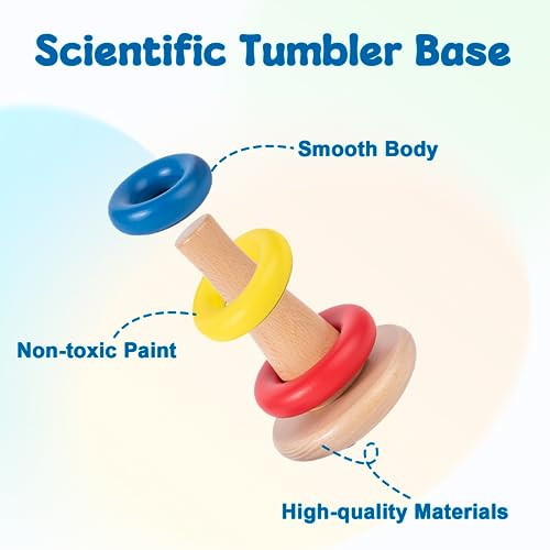 Adena Montessori Baby Toys For 612Months Rocking Stacker Designed For Toddlers