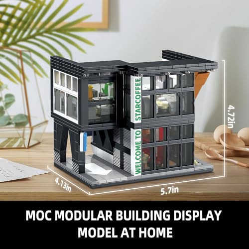 Newabwn City Coffee House Architecture Building Blocks Set For Adults Street View 581 Pcs