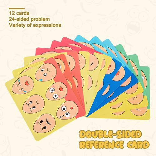 Yunhe Xinqiao Toys Factory Montessori Toys For 1 2 3 Year OldWooden Facial Expressions Sorting 32 Pcs