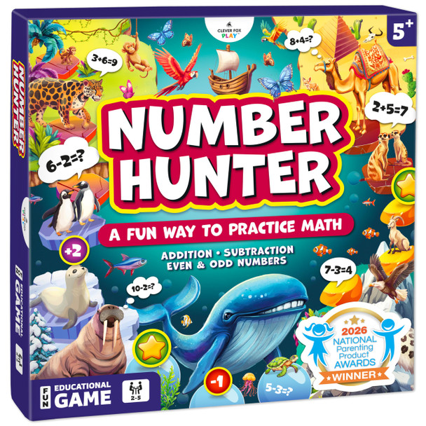 Clever Fox Play Number Hunter Math Board Game