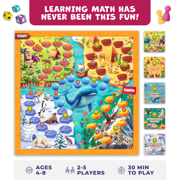 Clever Fox Play Number Hunter Math Board Game