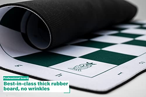 Mynnnat Gifts and Games Professional Chess Set Thick Tournament Roll Up Board And Pieces With White