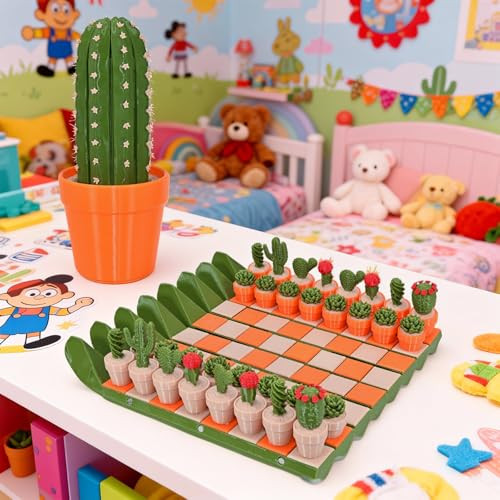 Zmjy Cactus Chess Set For Adults and Kids 32 Unique 3DPrinted Cactus