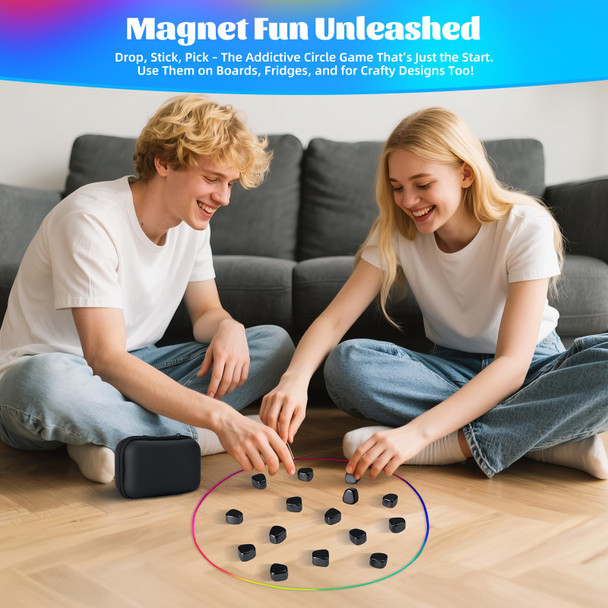 Eaclqins Magnetic Chess Game With 80 TravelStones Magnet GameMagnet Rocks Desk Stress