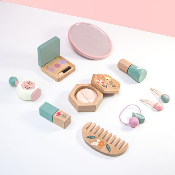 Yunhe Xinqiao Toys Factory Wooden Makeup Toy Set For Girls 11 Pcs