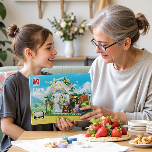 Tycole Flower House Building Set With Lights Garden House Building Toy Kits 719Pcs