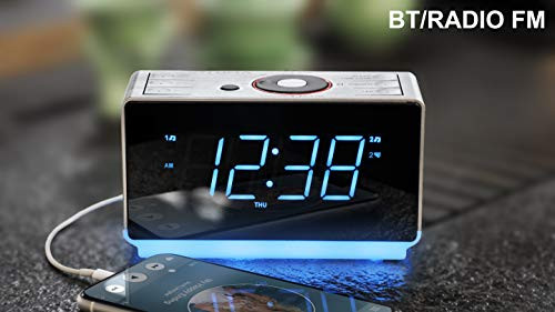 Itoma Alarm Clock Radio With Bluetooth Speaker Fm Radio Dual Alarm With