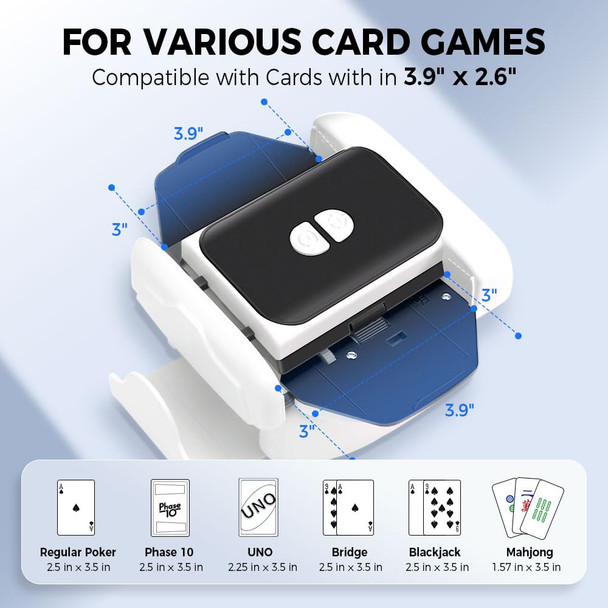 Eju Upgraded Automatic Card Shuffler 2/1 Deck Compatible With Uno Card GamePlaying
