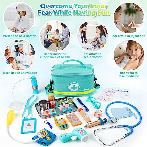 Sundaymot Doctor Kit For Kids Pretend Playset For Toddlers Doctor Kit For 34 Pcs