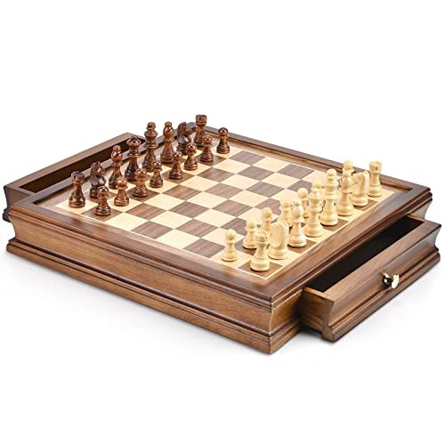 Amerous 12.8 X 12.8 Magnetic Wooden Chess Set With 2 BuiltIn Storage