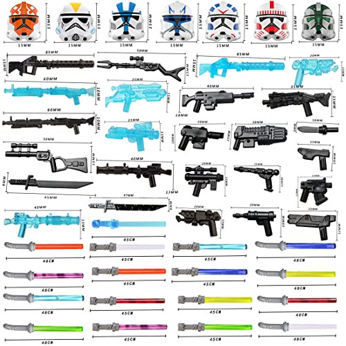 Epazisoh Military Minifigures Weapon Armor Kit For Star War Army Weapons And 81Pcs