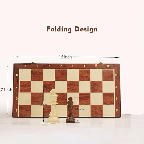 Strategyify 15 Folding Walnut Chess Set With Storage