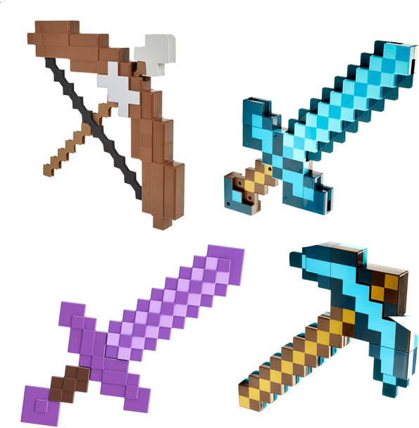 Mattel Minecraft Sword and Pickaxe Set KidSized Wearable Accessory For RolePlay and