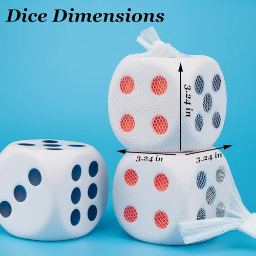 Yaafency Large Dice Stress Ball 6Sided With Dots Foam Dice Squishies Toys 3.14 Inches
