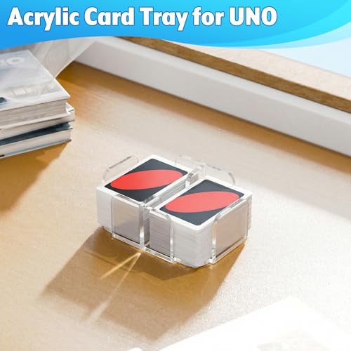 Easecos Acrylic Card Tray Compatible With Uno Card Game 2 Decks Cards 216 Pcs