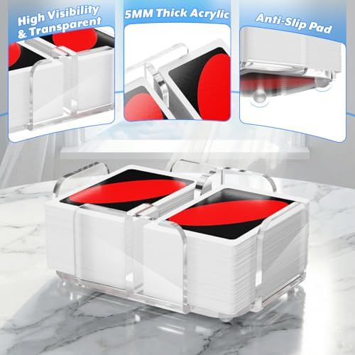 Easecos Acrylic Card Tray Compatible With Uno Card Game 2 Decks Cards 216 Pcs