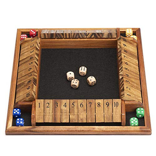 Amerous 14 Players Shut The Box Dice Game Wooden Board Table Math 12 Inches