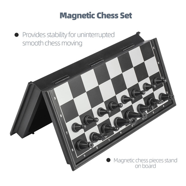Vikutu Mini Travel Chess Set Magnetic Vikutu Portable Small Folding Chess Board 5.9 Inches