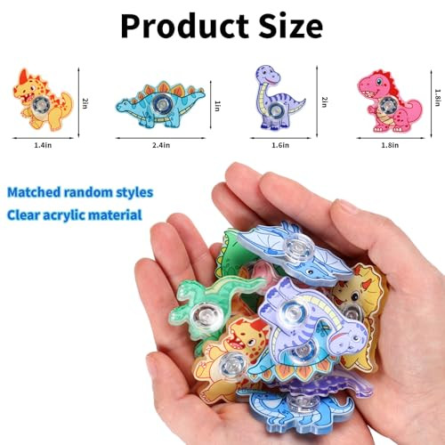 Fxmhehbb Dinosaur Fidget Spinner Toys Mini Finger Spinners Bulk Dino Party Favors 24 Pcs