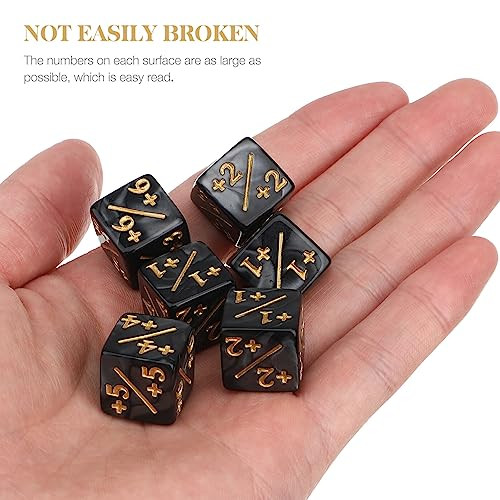 Topperfun 1/+1 Token Dice Counter 0.63In D6 Plus And Minus Dice Set 24Pcs Black