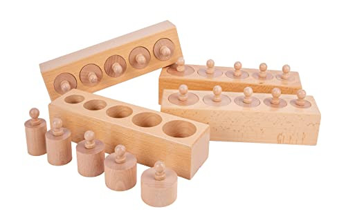 Yunhe Xinqiao Toys Factory Montessori Toys For Babies 612 Months Wooden Knob Log Cylinder Blocks 4 Piece