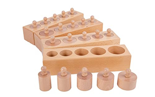 Yunhe Xinqiao Toys Factory Montessori Toys For Babies 612 Months Wooden Knob Log Cylinder Blocks 4 Piece