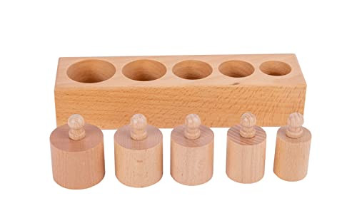 Yunhe Xinqiao Toys Factory Montessori Toys For Babies 612 Months Wooden Knob Log Cylinder Blocks 4 Piece