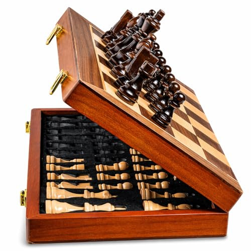 Ecocrafter 15'' 2 In 1 Wooden Magnetic Chess And Checkers Set (2