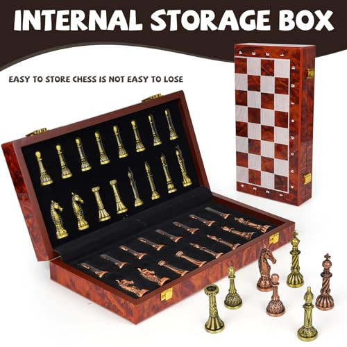 Xaohao Vintage Metal Chess Set For Adults and Kids