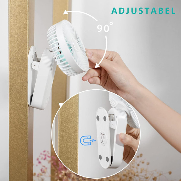 Handheld Mini Fan, Portable Clip On Fan Battery Operated, 3 Speeds Personal Hand Fan, Small Powerful Desk Fan With Magnet Base Handheld Mini Fan, Portable Clip On Fan Battery Operated, 3 Speeds Personal Hand Fan, Small Powerful Desk Fan With Magnet Base