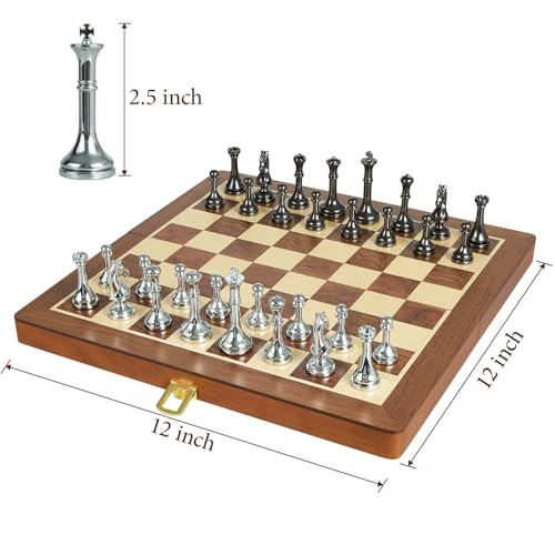 Elongdi Metal Chess Set For Adults And Kids 12 Inch