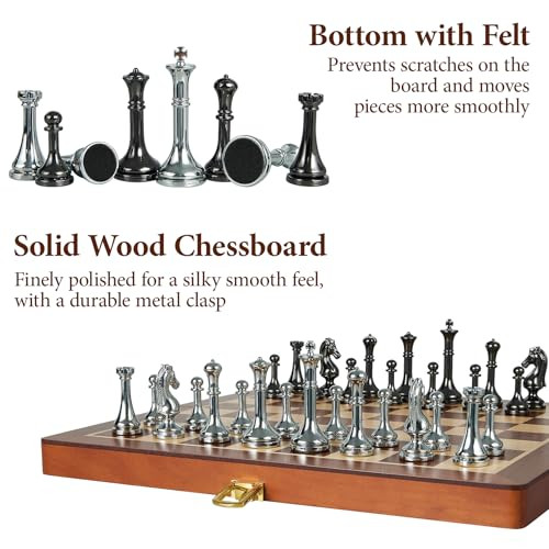 Elongdi Metal Chess Set For Adults And Kids 12 Inch