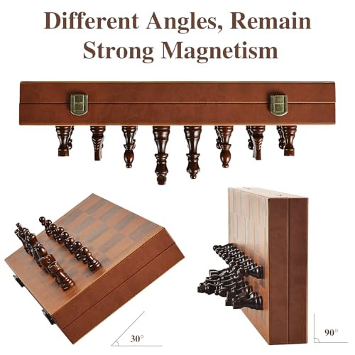 Oumoda Magnetic Chess Set For Adult Kid 15.4 Leather Chess Board With