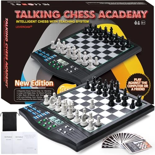 Leveroam Talking Chess Academy With Voice Teaching System Electronic Chess Set With