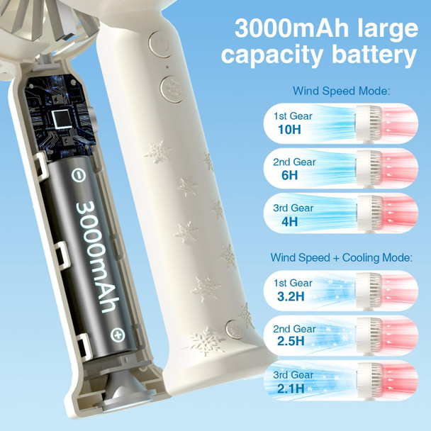 Handheld Cooling Fan, Handheld Fan Mini Air Conditioner Refrigeration Fan, Ice Cooling Mode With 3 Speed Wind, Usb Rechargeable Handheld Cooling Fan, Handheld Fan Mini Air Conditioner Refrigeration Fan, Ice Cooling Mode With 3 Speed Wind, Usb Rechargeable