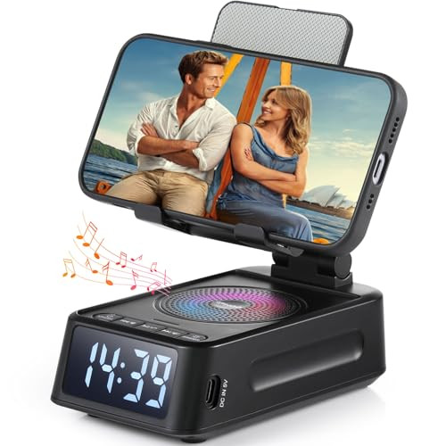 Ifkoo Gifts For Men Women Phone Stand With Bluetooth SpeakerandClock Birthday Gifts