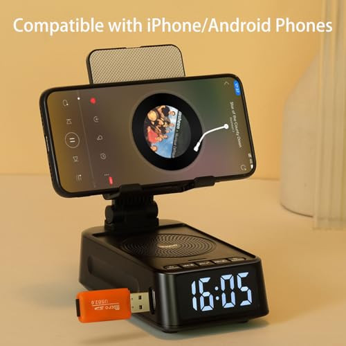 Ifkoo Gifts For Men Women Phone Stand With Bluetooth SpeakerandClock Birthday Gifts