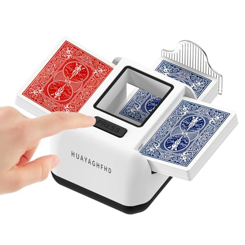Huayaghfhd Automatic Card Shuffler 12 Deck Electric Card Shuffle Machine Portable Rechargeable (2000Mah) For Poker