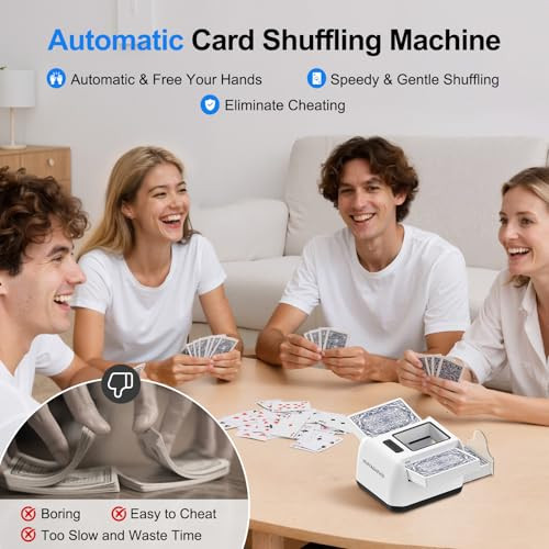 Huayaghfhd Automatic Card Shuffler 12 Deck Electric Card Shuffle Machine Portable Rechargeable (2000Mah) For Poker