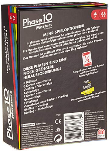 Mattel Games Fpw34 Phase 10 Masters Card Game (Cover May Vary) For 7