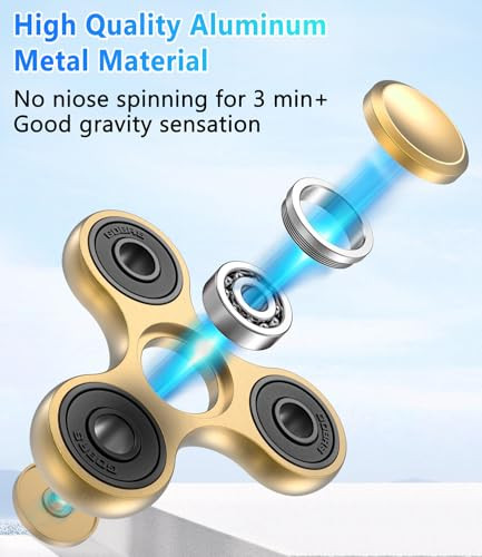 Atesson Fidget Spinner Gold Stress Relief Reducer Toys High Speed Bearing Metal Gold