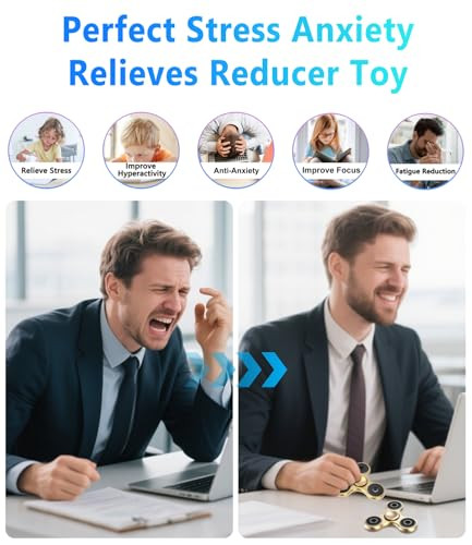Atesson Fidget Spinner Gold Stress Relief Reducer Toys High Speed Bearing Metal Gold