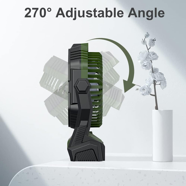 Camping Fan With Led Lights, 5 In 1 Portable Fan 12000Mah 50H Rechargeable Usb Desk Battery Powered Fan With Power Bank/Timer/Hoo