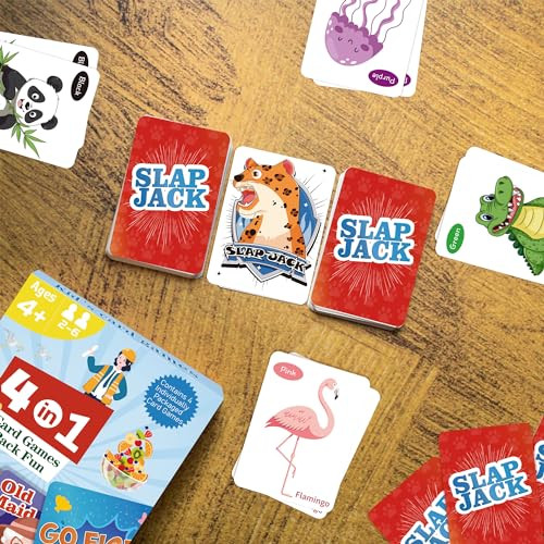 Timenued Card Games Go FishOld MaidSlap Jack And Memory Match4 Decks In 1 Pack