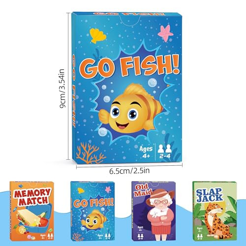 Timenued Card Games Go FishOld MaidSlap Jack And Memory Match4 Decks In 1 Pack