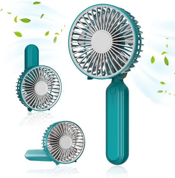 Handheld Fan, Mini Portable Foldable Fan, Pocket Battery Rechargeable Hand Fan, For Travelling And Eyelash Fan 2000AhCyan Handheld Fan, Mini Portable Foldable Fan, Pocket Battery Rechargeable Hand Fan, For Travelling And Eyelash Fan 2000AhCyan