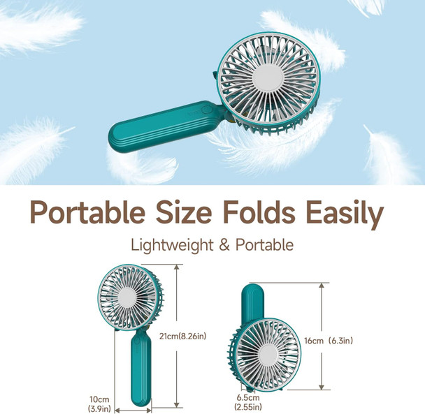 Handheld Fan, Mini Portable Foldable Fan, Pocket Battery Rechargeable Hand Fan, For Travelling And Eyelash Fan 2000AhCyan Handheld Fan, Mini Portable Foldable Fan, Pocket Battery Rechargeable Hand Fan, For Travelling And Eyelash Fan 2000AhCyan
