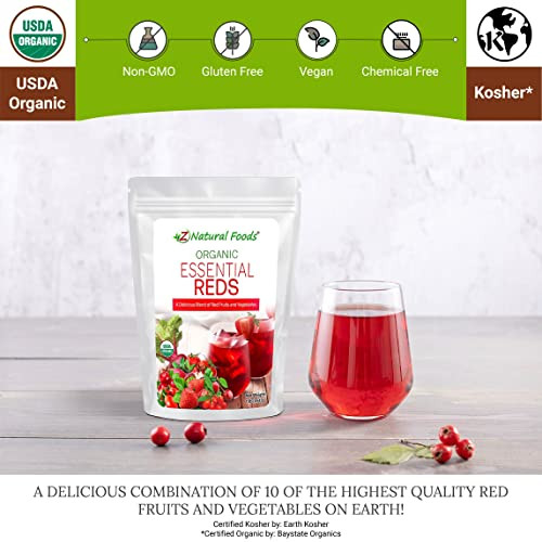 Z Natural Foods Organic Essential Reds Organic Juice Powder Super Blend Of 10 Red 1 Lb Red